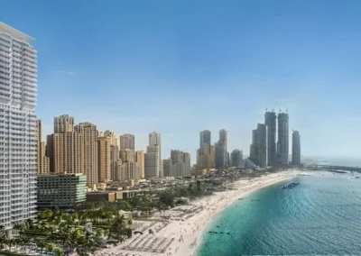 Vue sur JBR Jumeirah Beach Residence - location d'appartement à Dubaï dans ce quartier
