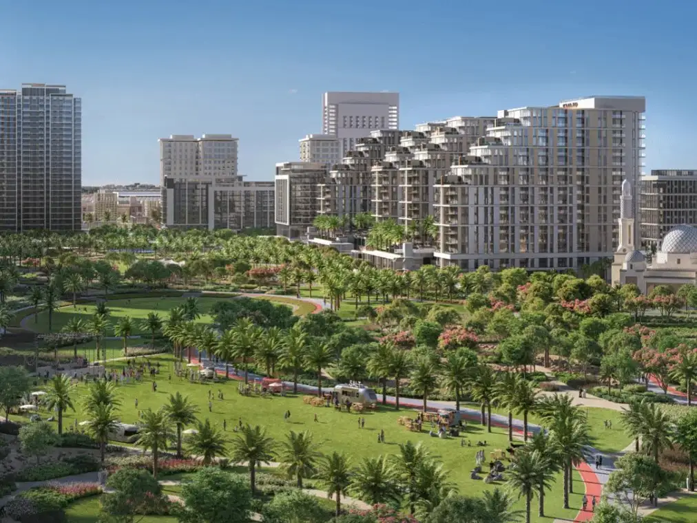 parc Al Furjan proche d'immeubles résidentiels 