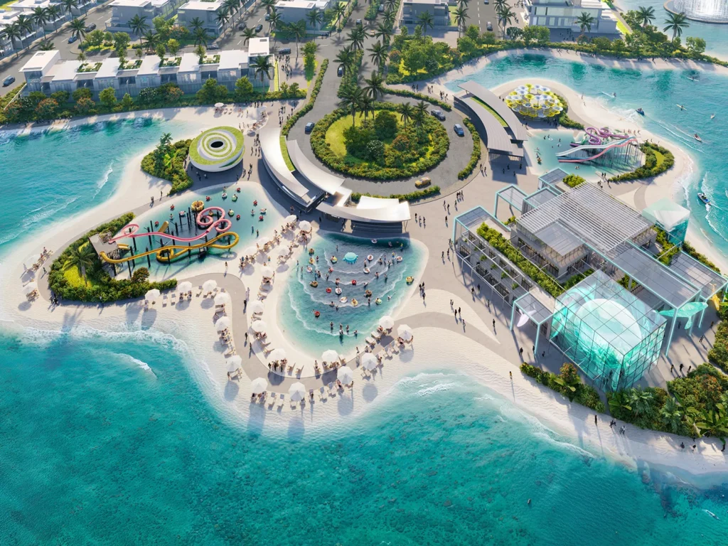 Île centrale de loisirs de DAMAC Islands avec plage