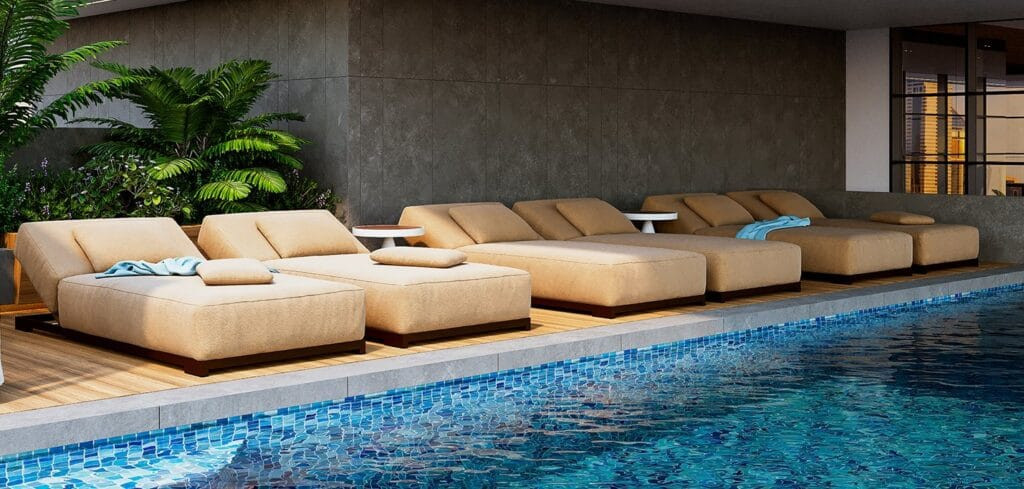Espace piscine et transats d'IZEL by Zoya