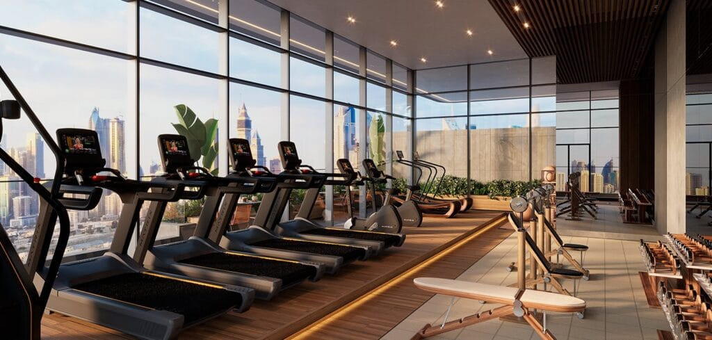 Salle de sport d'IZEL avec vue sur la ville