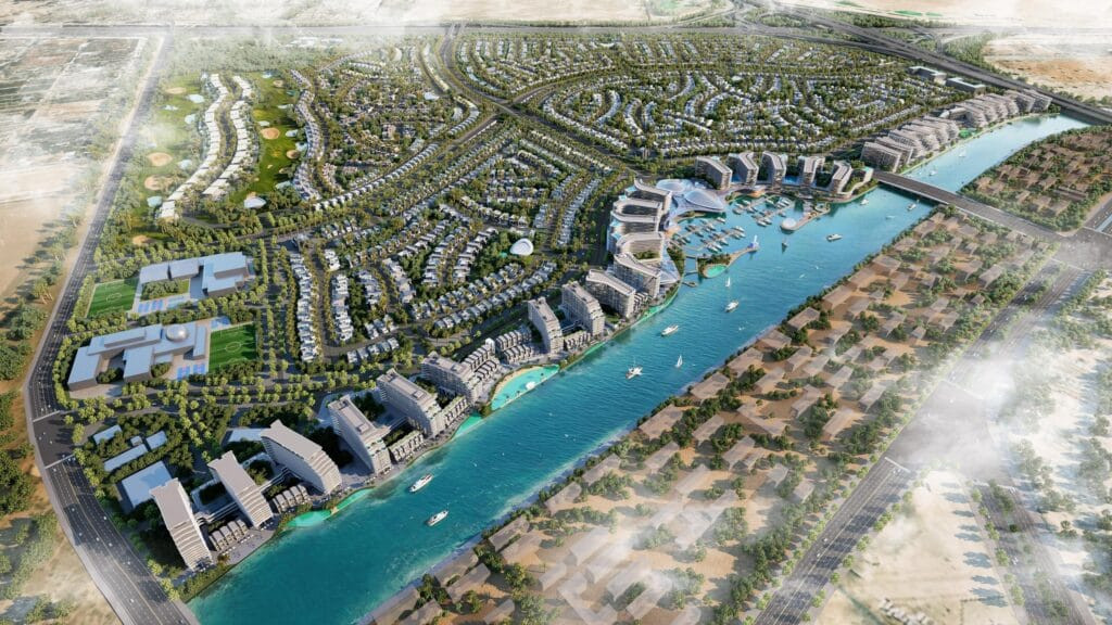 La marina et la promenade de bord d'eau de Sobha City Abu Dhabi