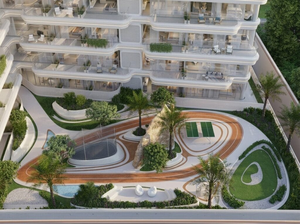 Jardins paysagers et mini-golf sur le toit de Weston by Wadan