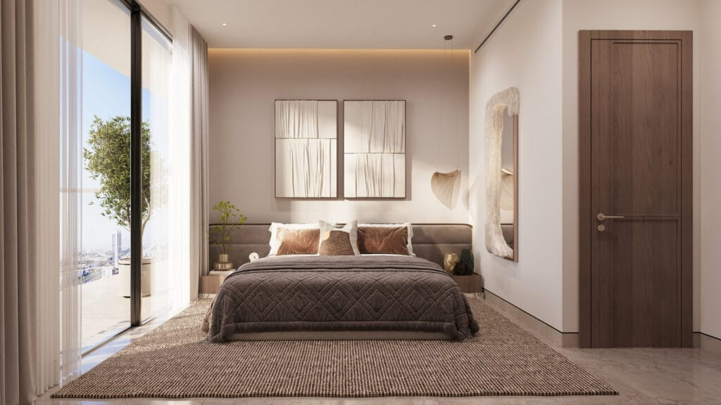 Chambre meublée d'un appartement de Mirari Lagoon