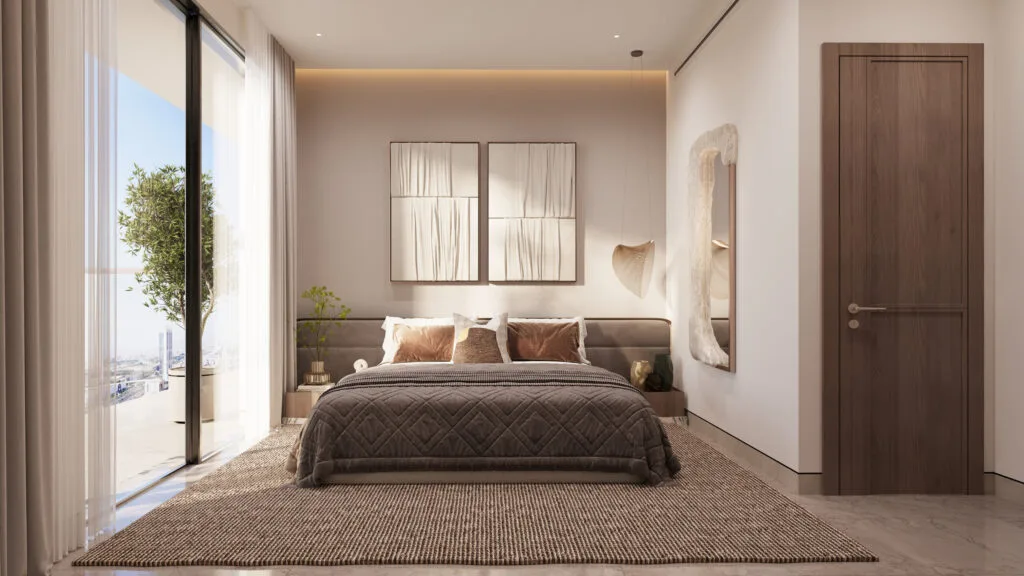 Chambre meublée d'un appartement de Mirari Lagoon