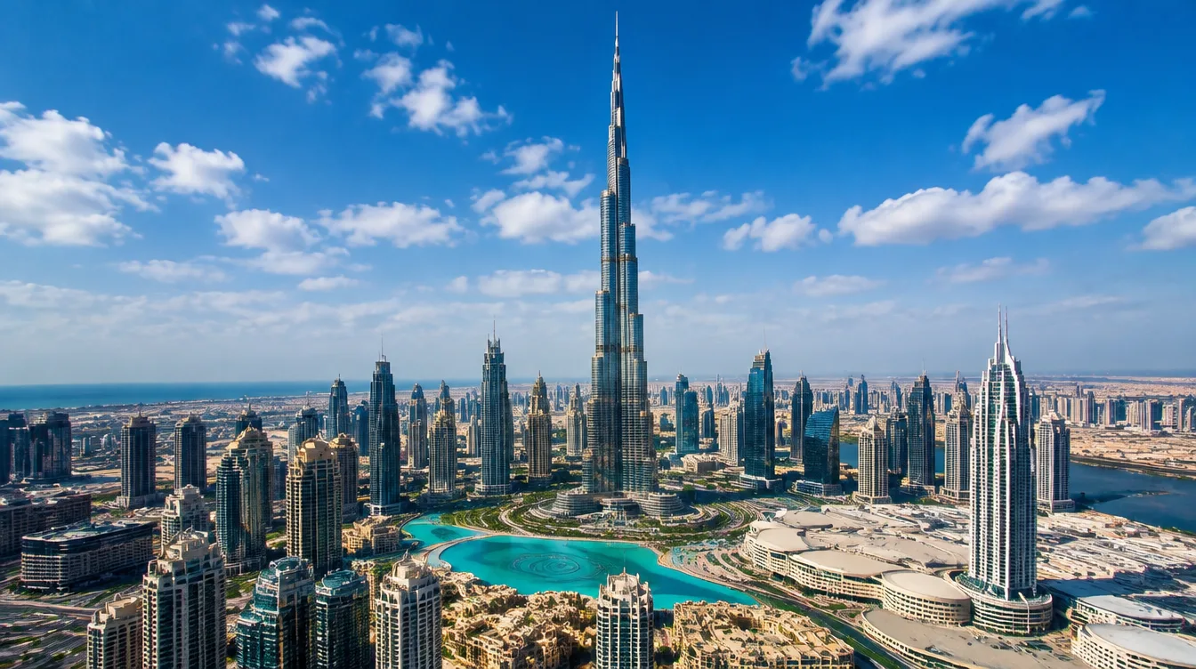 Vue du quartier Downtown Dubai