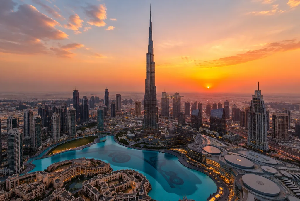 Vue du quartier Downtown Dubai