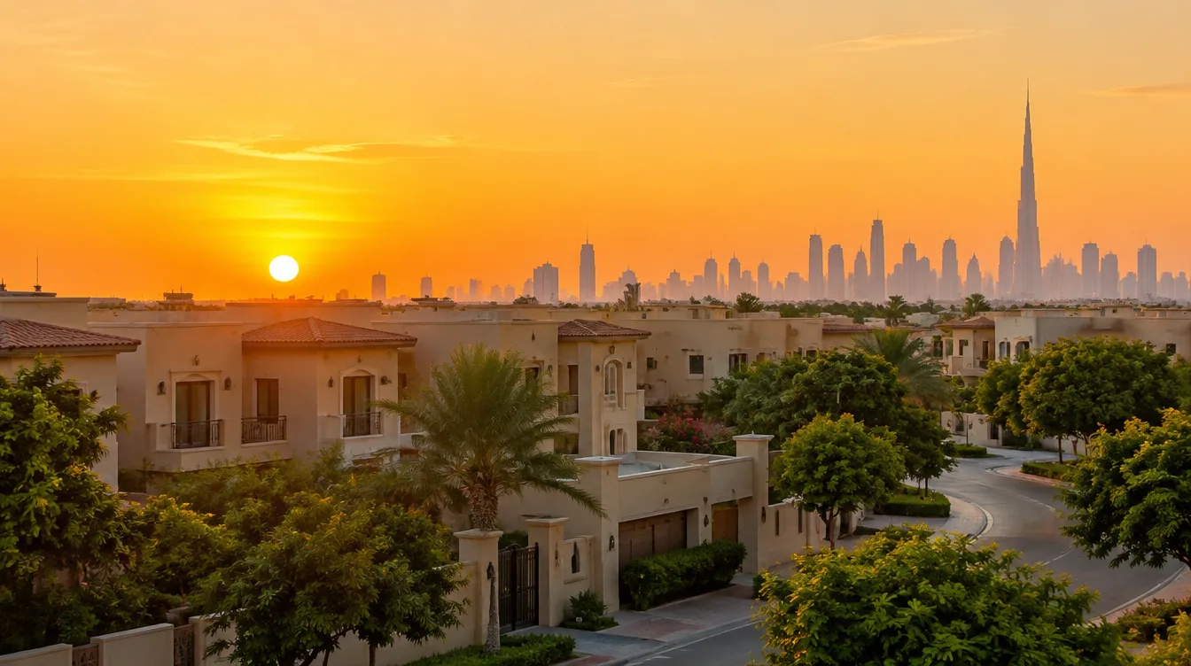 Arabian Ranches au couché du soleil