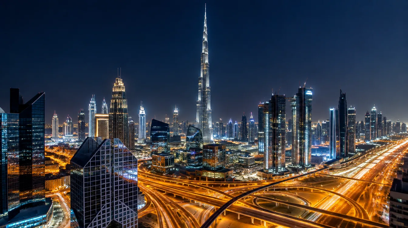 Vue du quartier Downtown Dubai