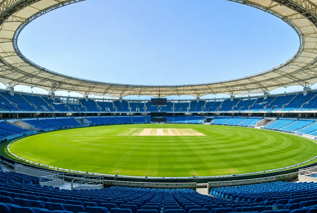 intérieur du Dubaï Cricket Stadium dans le quartier de dubai arabian ranches
